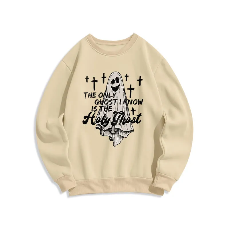 Christianartworkshop Holy Ghost and Cross Gospel Fusion Fleece Lined Polyester Sweatshirt sold by Christian Art Workshop product image thumbnail 4