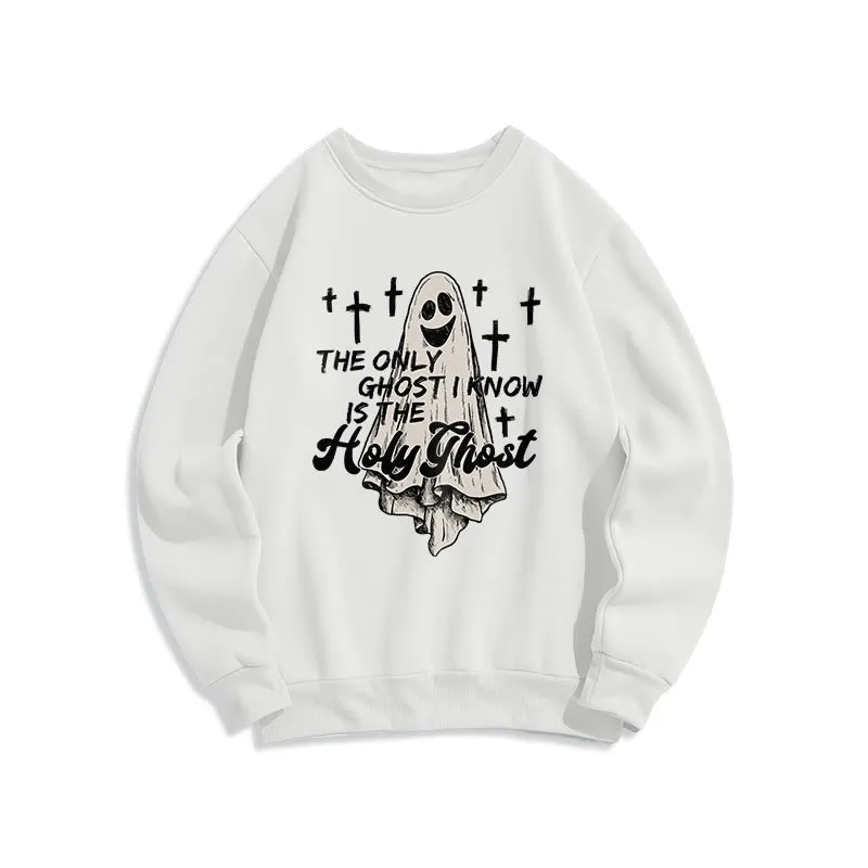 Christianartworkshop Holy Ghost and Cross Gospel Fusion Fleece Lined Polyester Sweatshirt sold by Christian Art Workshop