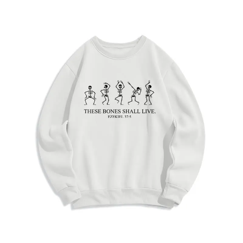 Christianartworkshop These Bones Shall Live Dance of Faith Fleece Lined Polyester Sweatshirt sold by Christian Art Workshop