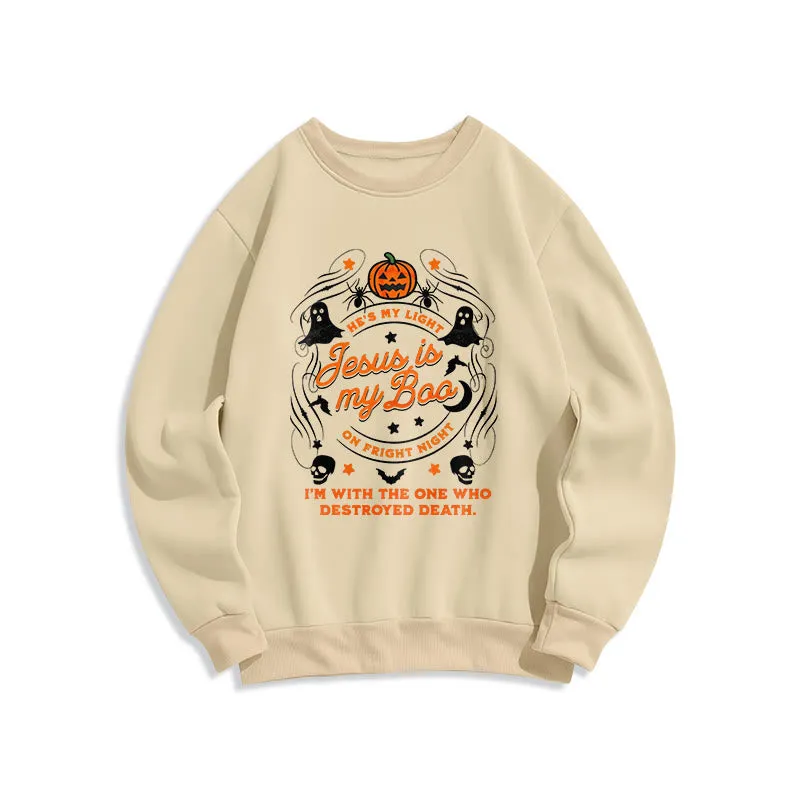 Christianartworkshop Jesus is My Boo with Holy Ghost Style Fleece Lined Polyester Sweatshirt sold by Christian Art Workshop product image thumbnail 3