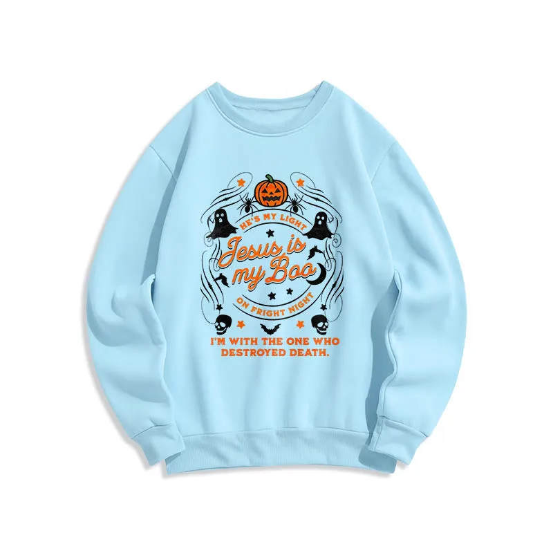 Christianartworkshop Jesus is My Boo with Holy Ghost Style Fleece Lined Polyester Sweatshirt sold by Christian Art Workshop product image thumbnail 4