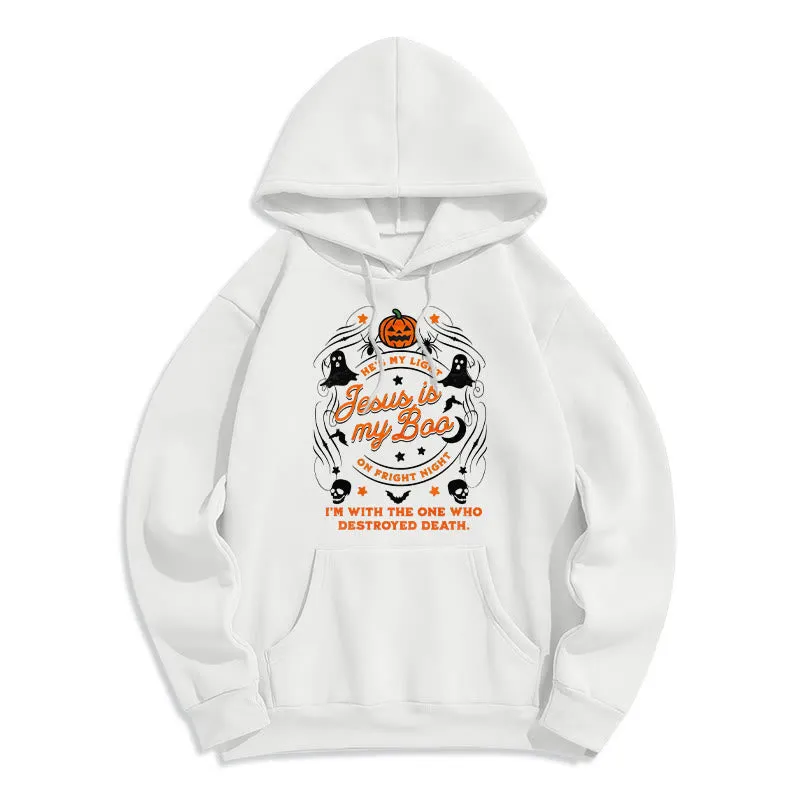 Christianartworkshop Jesus is My Boo with Holy Ghost Style Fleece Lined Polyester Hoodie sold by Christian Art Workshop