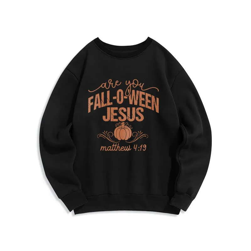 Christianartworkshop Fall for Jesus Pumpkin Faith Fleece Lined Polyester Sweatshirt sold by Christian Art Workshop product image thumbnail 4