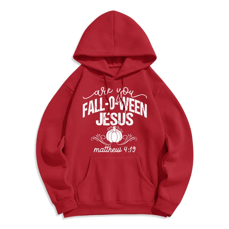Christianartworkshop Fall for Jesus Pumpkin Faith Fleece Lined Polyester Hoodie sold by Christian Art Workshop product image thumbnail 4