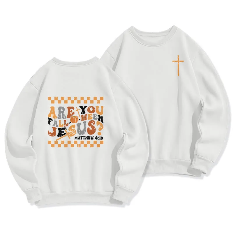 Christianartworkshop Follow Jesus This Fall Matthew 419 Fleece Lined Polyester Sweatshirt sold by Christian Art Workshop product image thumbnail 4