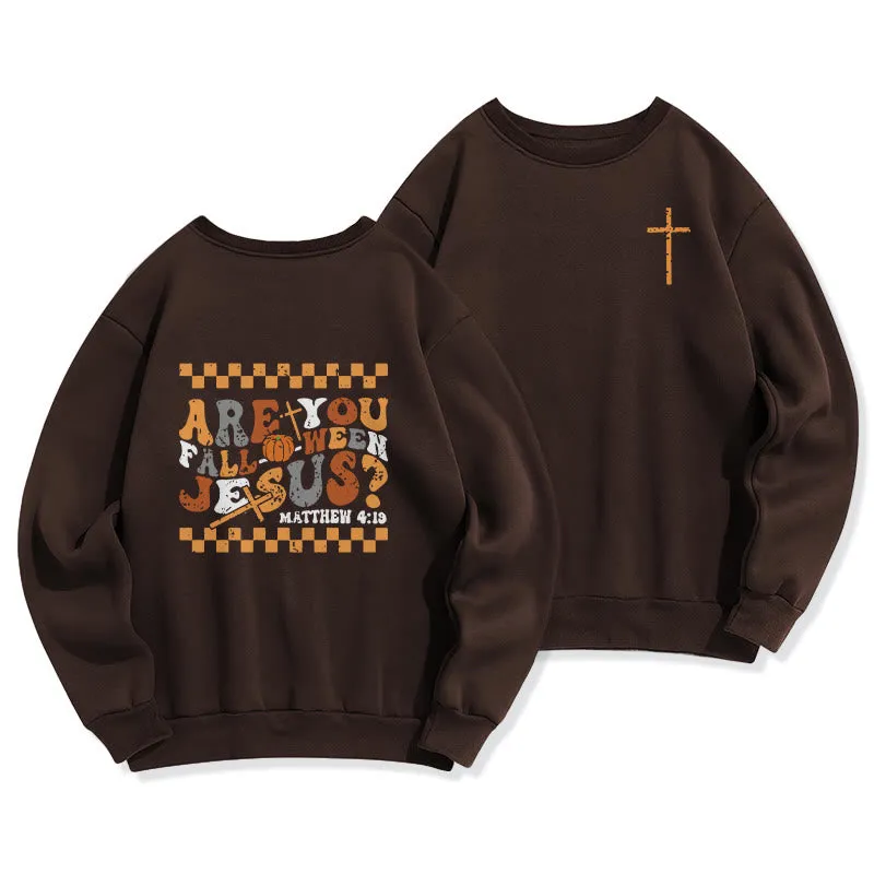 Christianartworkshop Follow Jesus This Fall Matthew 419 Fleece Lined Polyester Sweatshirt sold by Christian Art Workshop product image thumbnail 5