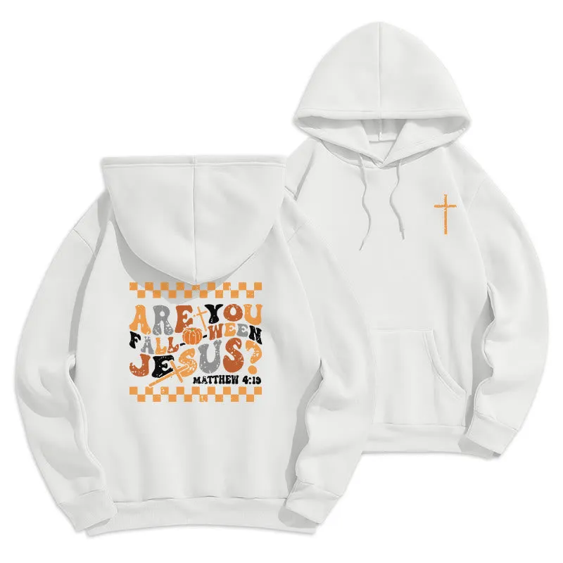 Christianartworkshop Follow Jesus This Fall Matthew 419 Fleece Lined Polyester Hoodie sold by Christian Art Workshop product image thumbnail 4
