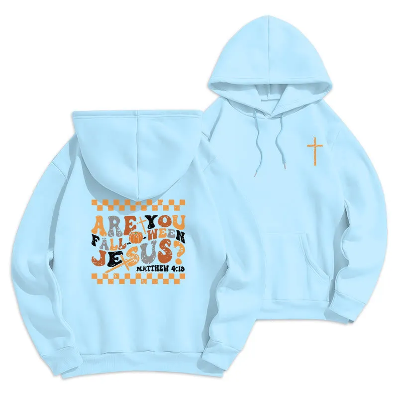 Christianartworkshop Follow Jesus This Fall Matthew 419 Fleece Lined Polyester Hoodie sold by Christian Art Workshop product image thumbnail 5