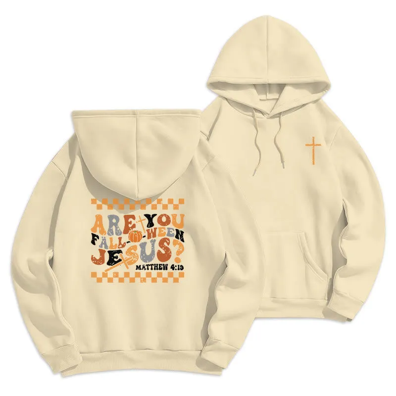 Christianartworkshop Follow Jesus This Fall Matthew 419 Fleece Lined Polyester Hoodie sold by Christian Art Workshop product image thumbnail 3