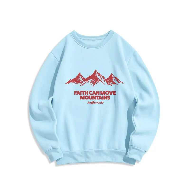 Christianartworkshop Faith Can Move Mountains Biblical Inspirational Fleece Lined Polyester Sweatshirt sold by Christian Art Workshop product image thumbnail 4