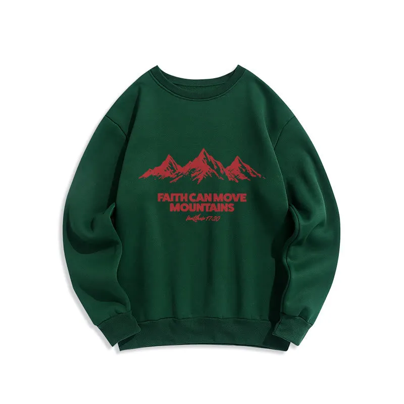 Christianartworkshop Faith Can Move Mountains Biblical Inspirational Fleece Lined Polyester Sweatshirt sold by Christian Art Workshop product image thumbnail 5