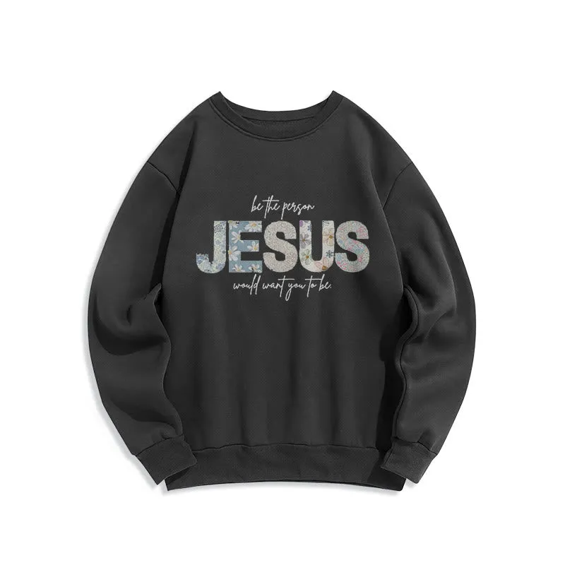Christianartworkshop Floral Faith Jesus-Centered Fleece Lined Polyester Sweatshirt sold by Christian Art Workshop product image thumbnail 5