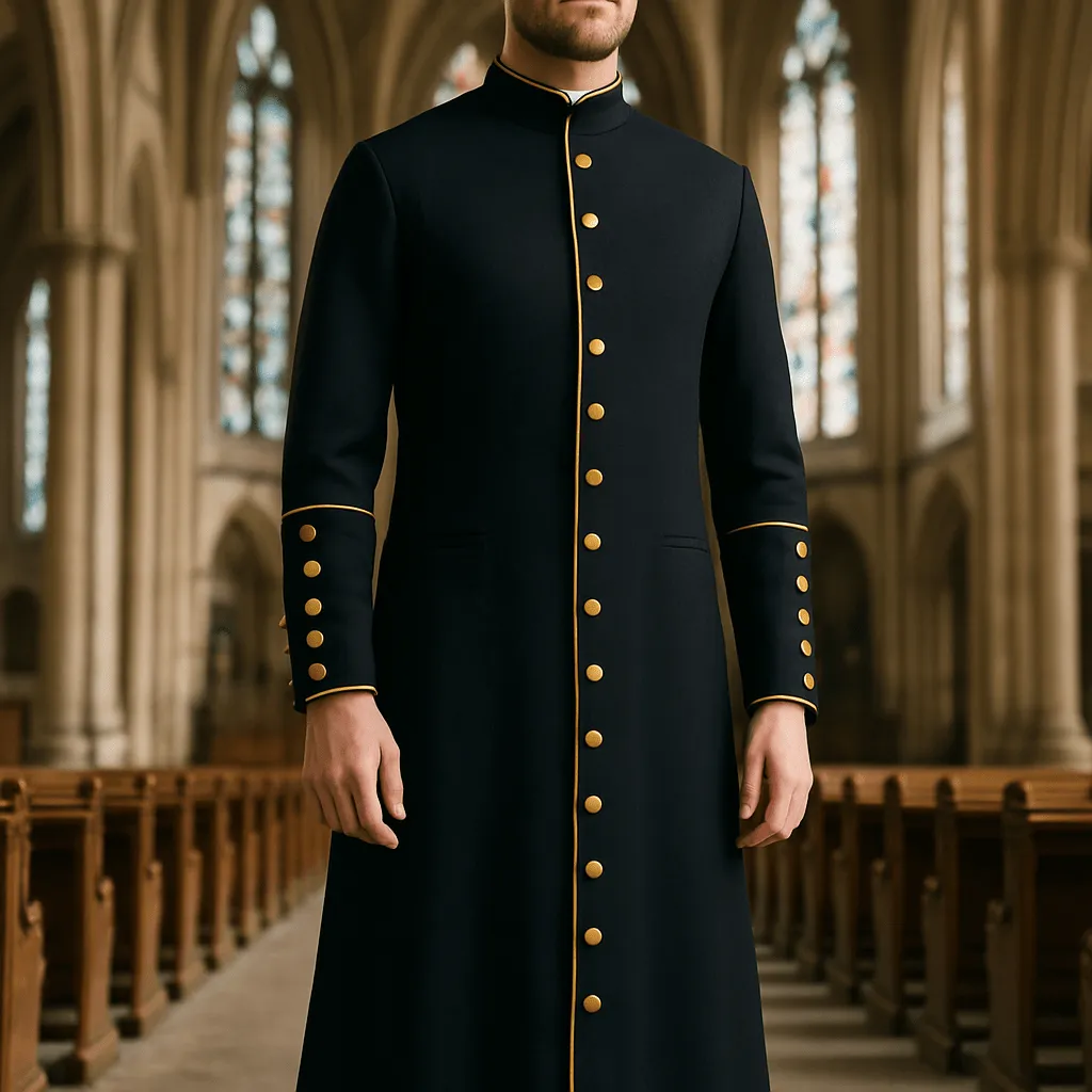 Christianartworkshop Classic Multicolor Cassock with Contrast Trim & Medieval Elegance sold by Christian Art Workshop