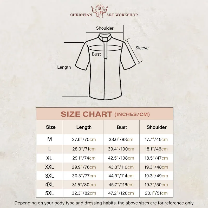 Christianartworkshop Modern Unisex Clergy Shirt with White Tab Collar: Elegant Black Faithwear sold by Christian Art Workshop product image thumbnail 2