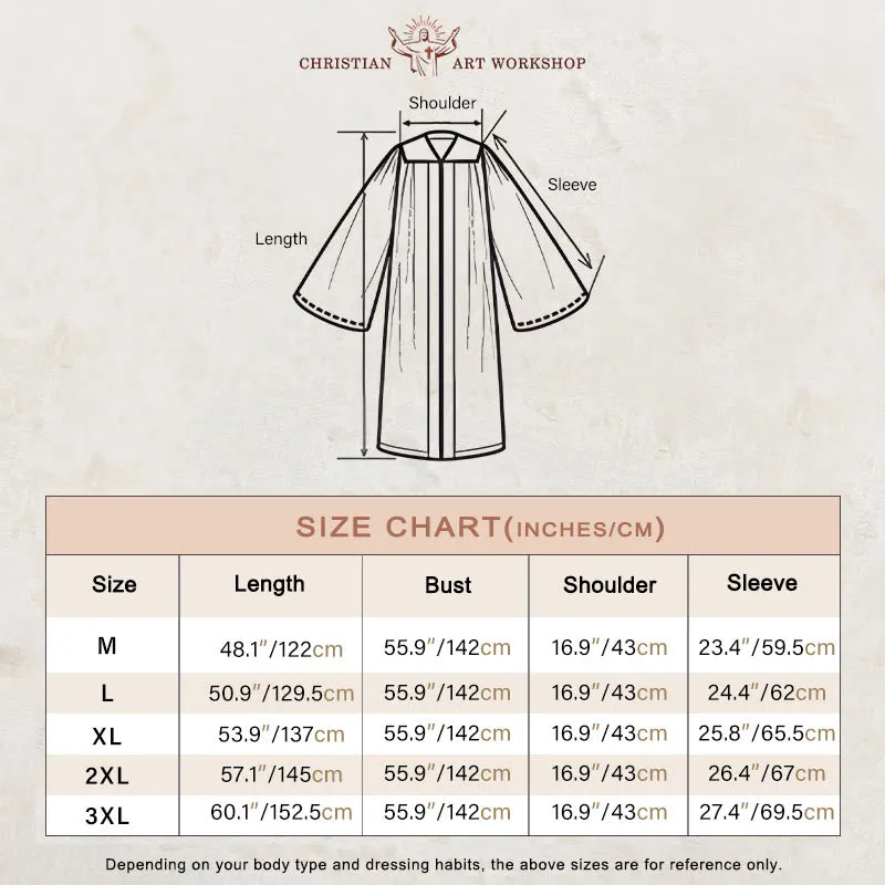 Christianartworkshop Elegant Black & White Clergy Robes: Golden Cross Detail sold by Christian Art Workshop product image thumbnail 2