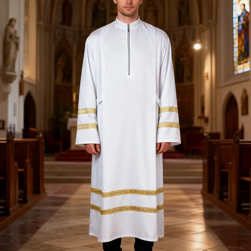 Christianartworkshop Multi - Style White Cassock: Ideal for Church Worship & Rituals sold by Christian Art Workshop product image thumbnail 5