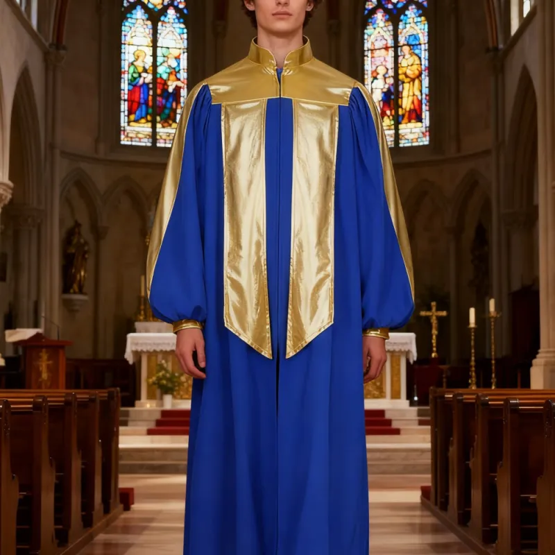 Christianartworkshop Golden-Embellished Clergy Robe: 7 Colors for Liturgical Elegance sold by Christian Art Workshop