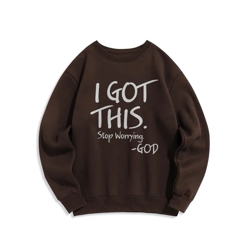 Christianartworkshop I GOT THIS - GOD Inspirational Faith Fleece Lined Polyester Sweatshirt sold by Christian Art Workshop product image thumbnail 3