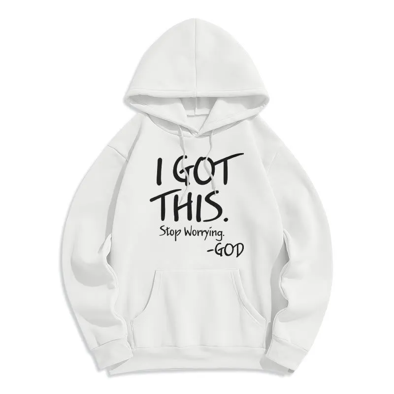 Christianartworkshop I GOT THIS - GOD Inspirational Faith Fleece Lined Polyester Hoodie sold by Christian Art Workshop product image thumbnail 4