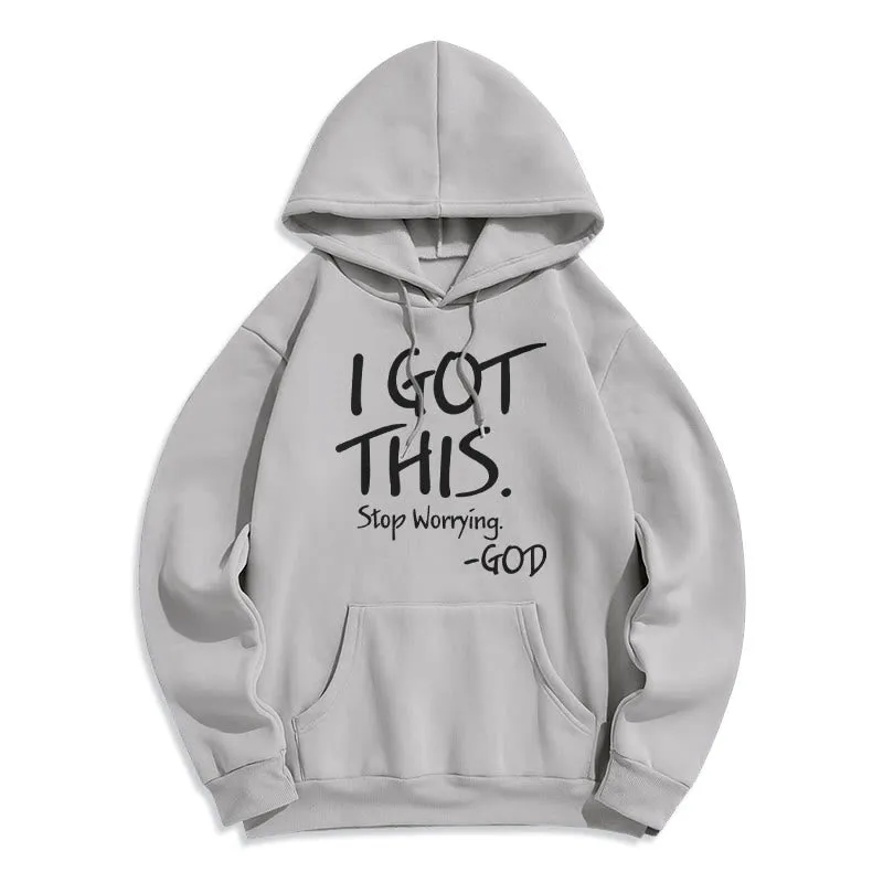 Christianartworkshop I GOT THIS - GOD Inspirational Faith Fleece Lined Polyester Hoodie sold by Christian Art Workshop