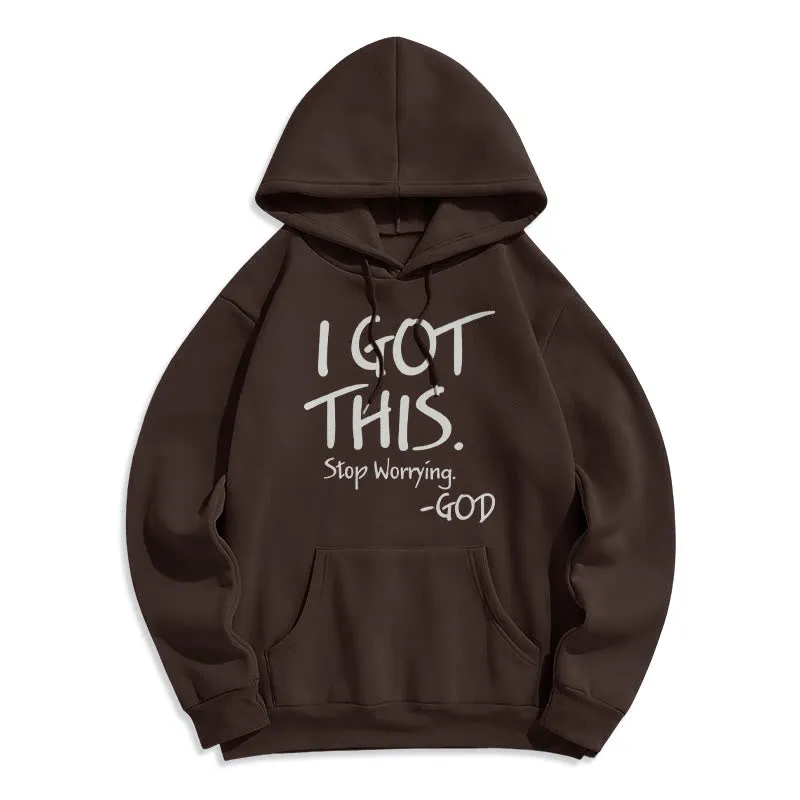 Christianartworkshop I GOT THIS - GOD Inspirational Faith Fleece Lined Polyester Hoodie sold by Christian Art Workshop product image thumbnail 5