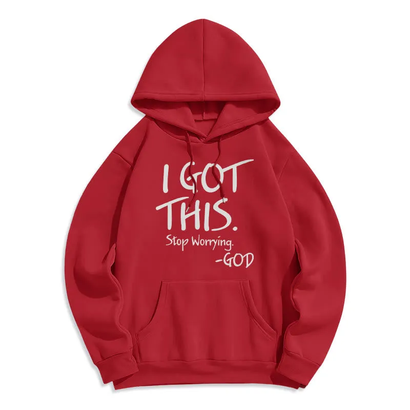 Christianartworkshop I GOT THIS - GOD Inspirational Faith Fleece Lined Polyester Hoodie sold by Christian Art Workshop product image thumbnail 3