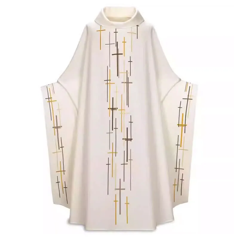 Christianartworkshop Visual Linear Cross Chasuble in Assorted Vibrant Colors sold by Christian Art Workshop