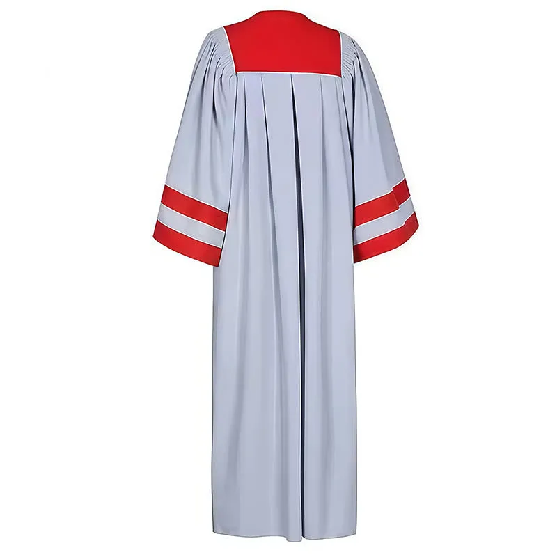Christianartworkshop Formal Clergy Robe with Red & Gray Contrast Design sold by Christian Art Workshop product image thumbnail 4