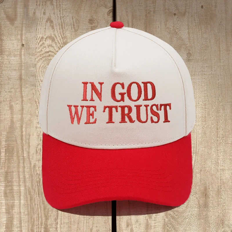 Christianartworkshop IN GOD WE TRUST Outdoor Color - Blocked Baseball Hat: Daily Faith Reminder sold by Christian Art Workshop product image thumbnail 4