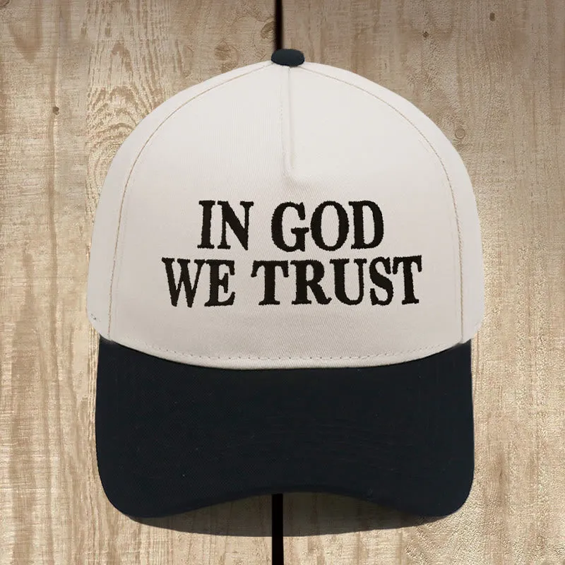 Christianartworkshop IN GOD WE TRUST Outdoor Color - Blocked Baseball Hat: Daily Faith Reminder sold by Christian Art Workshop
