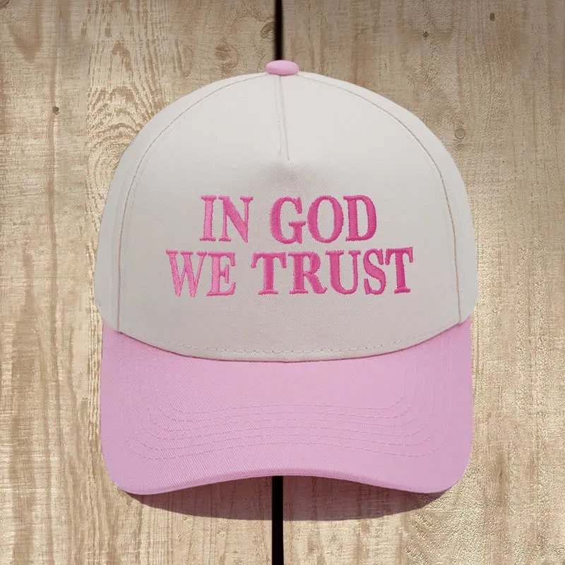 Christianartworkshop IN GOD WE TRUST Outdoor Color - Blocked Baseball Hat: Daily Faith Reminder sold by Christian Art Workshop product image thumbnail 5
