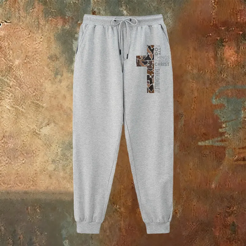 Christianartworkshop Disciple Edition Philippians 4:13 Strength Camo Cross Sweatpants sold by Christian Art Workshop product image thumbnail 3