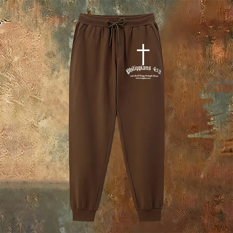Christianartworkshop Philippians 4:13 Scripture Sweatpants: All Things Through Christ sold by Christian Art Workshop product image thumbnail 3