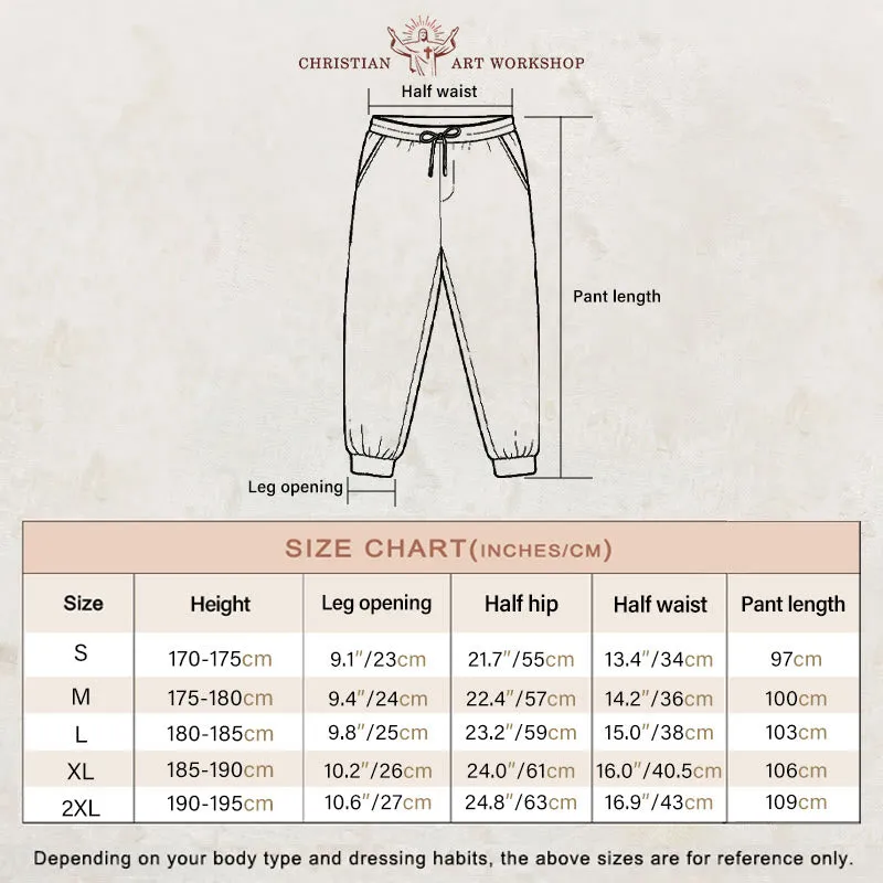 Christianartworkshop Revival Streetwear Walk by Faith Sweatpants: Cross on Side-Leg sold by Christian Art Workshop product image thumbnail 5