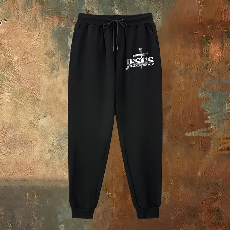 Christianartworkshop Jesus Sword Faith Sweatpants: Stylish Faith for Everyday Moments sold by Christian Art Workshop product image thumbnail 3