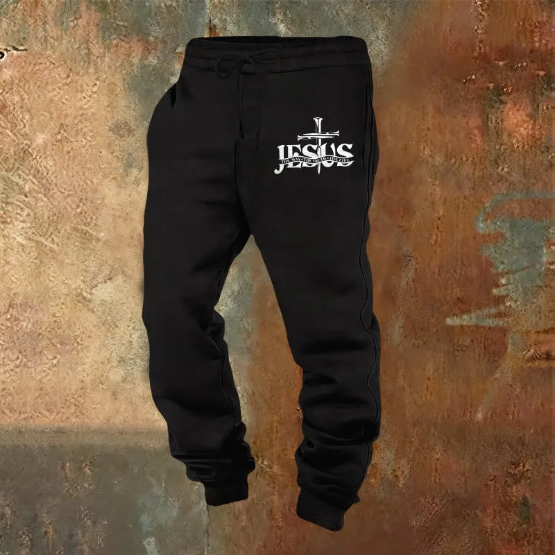 Christianartworkshop Jesus Sword Faith Sweatpants: Stylish Faith for Everyday Moments sold by Christian Art Workshop