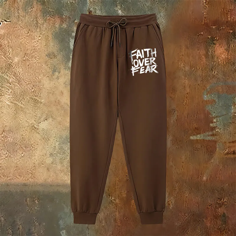 Christianartworkshop Faith Over Fear Sweatpants: Daily Wear with Spiritual Courage sold by Christian Art Workshop product image thumbnail 3