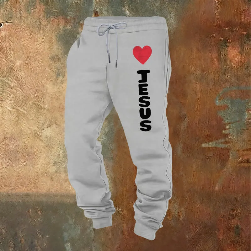 Christianartworkshop Heart for Jesus Sweatpants: Daily Wear with Faithful Affection sold by Christian Art Workshop