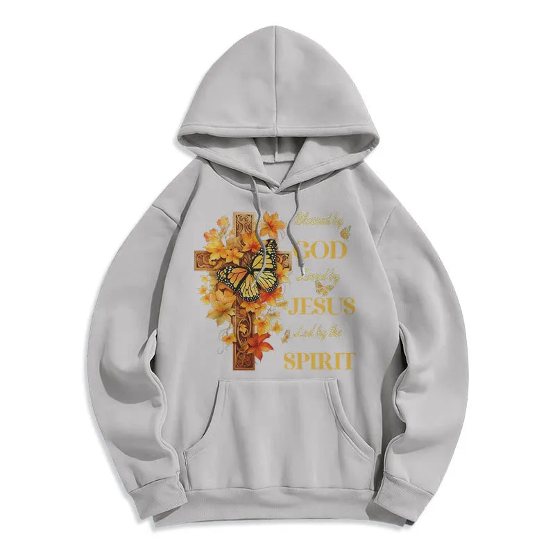 Christianartworkshop Blessed by God Mission Fleece Lined Polyester Hoodie sold by Christian Art Workshop product image thumbnail 3