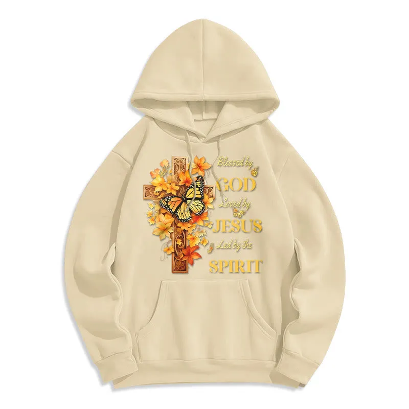Christianartworkshop Blessed by God Mission Fleece Lined Polyester Hoodie sold by Christian Art Workshop product image thumbnail 4
