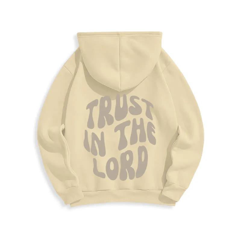 Christianartworkshop Trust In The Lord Faith Reliance Fleece Lined Polyester Hoodie sold by Christian Art Workshop product image thumbnail 3