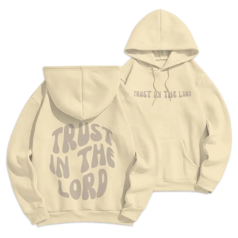 Christianartworkshop Trust In The Lord Faith Reliance Fleece Lined Polyester Hoodie sold by Christian Art Workshop