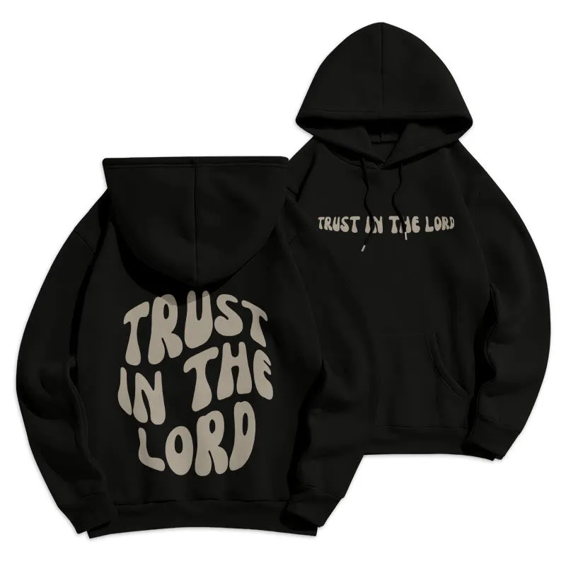 Christianartworkshop Trust In The Lord Faith Reliance Fleece Lined Polyester Hoodie sold by Christian Art Workshop product image thumbnail 5