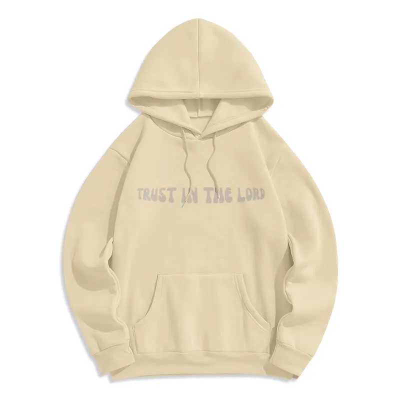 Christianartworkshop Trust In The Lord Faith Reliance Fleece Lined Polyester Hoodie sold by Christian Art Workshop product image thumbnail 2