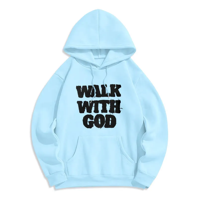 Christianartworkshop Walk With God Mission Fleece Lined Polyester Hoodie sold by Christian Art Workshop product image thumbnail 3