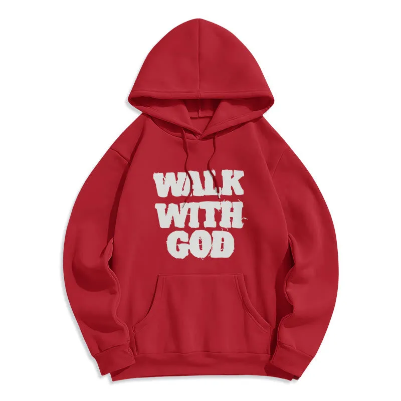 Christianartworkshop Walk With God Mission Fleece Lined Polyester Hoodie sold by Christian Art Workshop product image thumbnail 4
