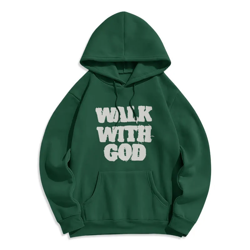 Christianartworkshop Walk With God Mission Fleece Lined Polyester Hoodie sold by Christian Art Workshop product image thumbnail 5