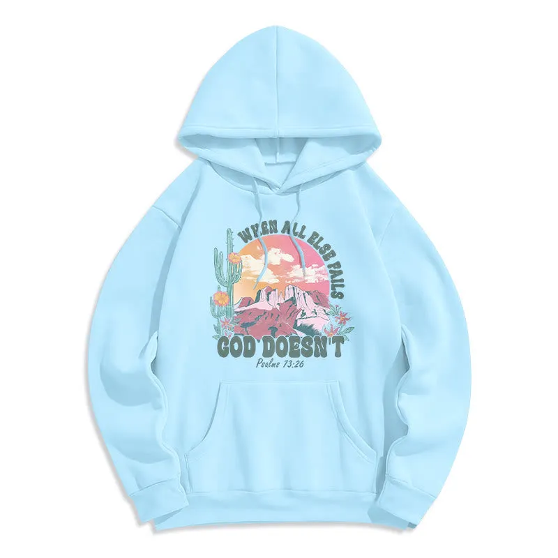 Christianartworkshop God Doesn’t Fail Mission Fleece Lined Polyester Hoodie sold by Christian Art Workshop