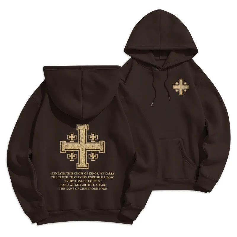 Christianartworkshop Cross of Kings Faith Statement Fleece Lined Polyester Hoodie sold by Christian Art Workshop product image thumbnail 5