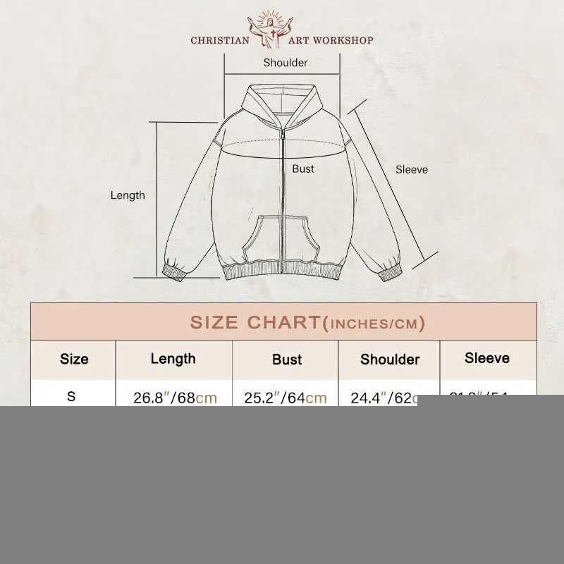 Christianartworkshop YESHUA He Saves Graphic Zip-Up Hooded Jacket: Blend of Faith & Casual Fashion sold by Christian Art Workshop product image thumbnail 4